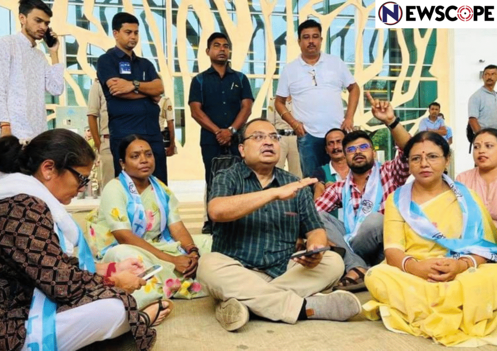 TMC delegation stages sit-in in Agartala airport to protest against vandalism of TMC office