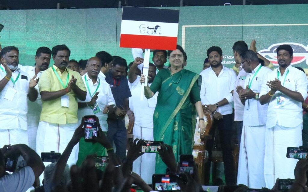 Sasikala launches new political party, unveils flag