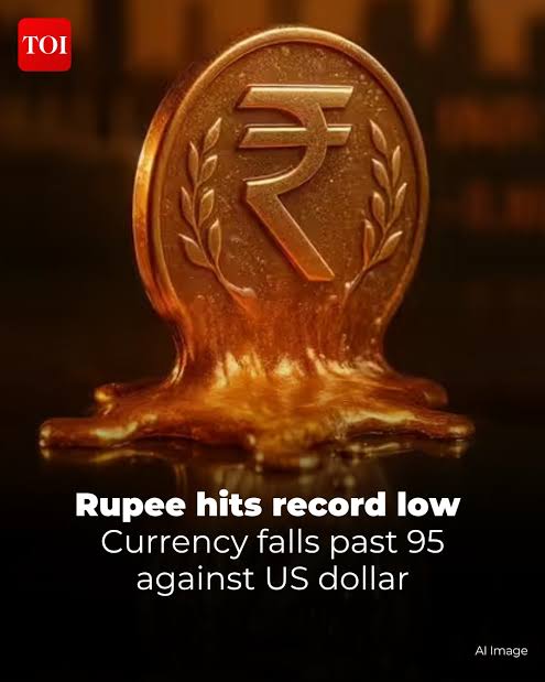 Rupee Breaches 95 Mark Against US Dollar for the First Time